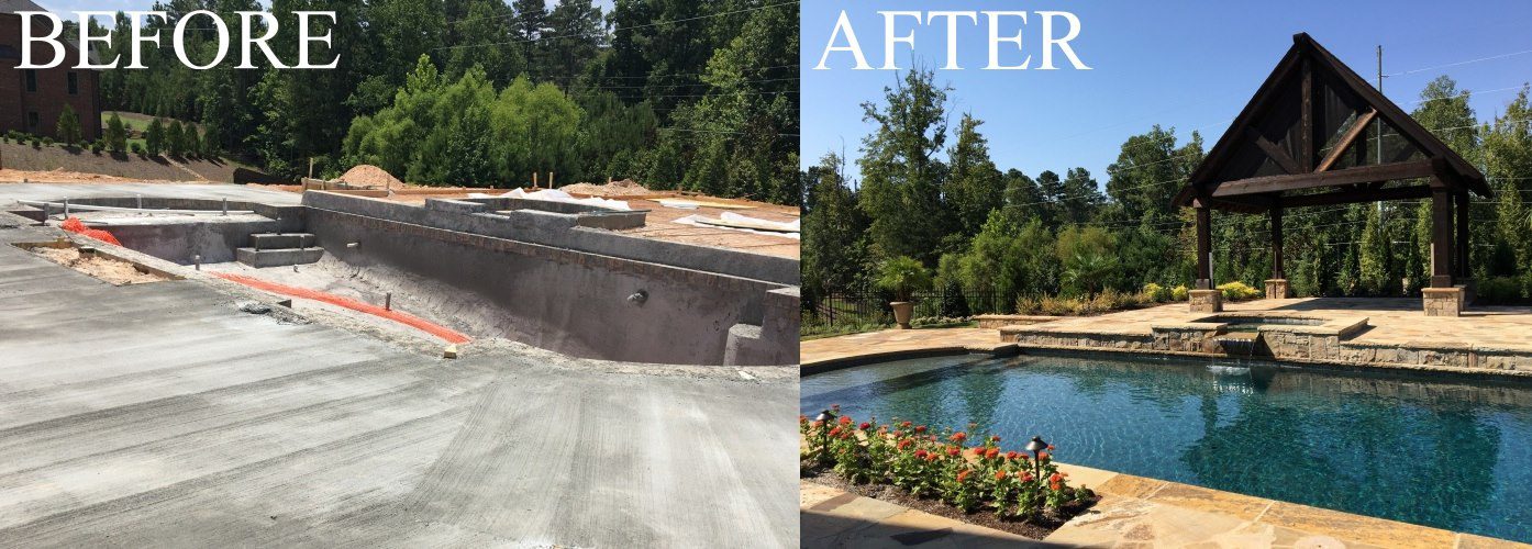 before and after pool