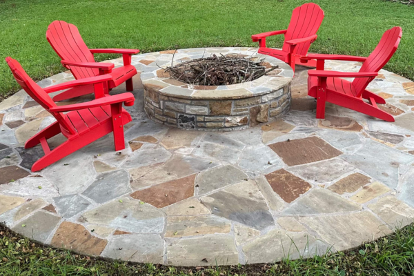 Circular Flagstone Fire Pit Patio